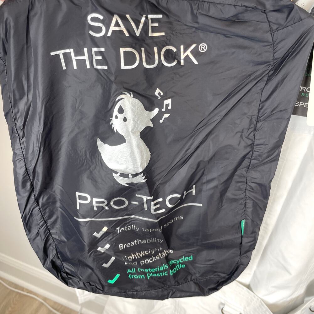 Save The Duck Pro Tech Belted Double Breasted Trench Coat In White Size XXL New - Picture 12 of 16